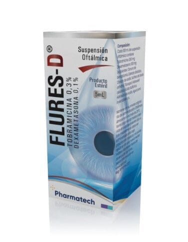 Flures-D Suspensión Oftálmica 0,3 % / 0,1 % x 5 mL "Ley Cenabast" Farmex-MiaHealth-Persistente